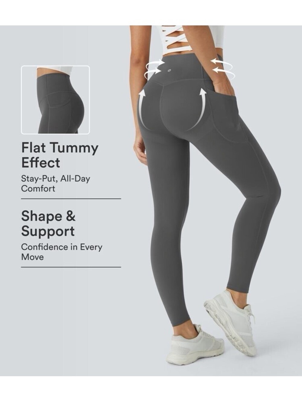 HALARA UltraSculpt High Waisted Butt Lifting Tummy Control 7/8 Leggings Size XL
